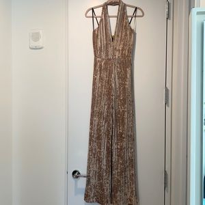 Black Halo - Shimmery velvet champagne jumpsuit